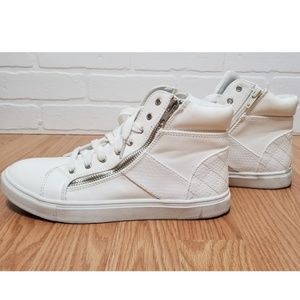 White high top sneakers in size 8